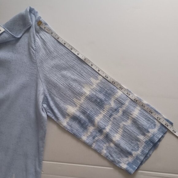 Cathy Daniels Plus Size V-Neck ¾ sleeve Tunic Top Lt Blue White Women’s Size XXL - Picture 9 of 12